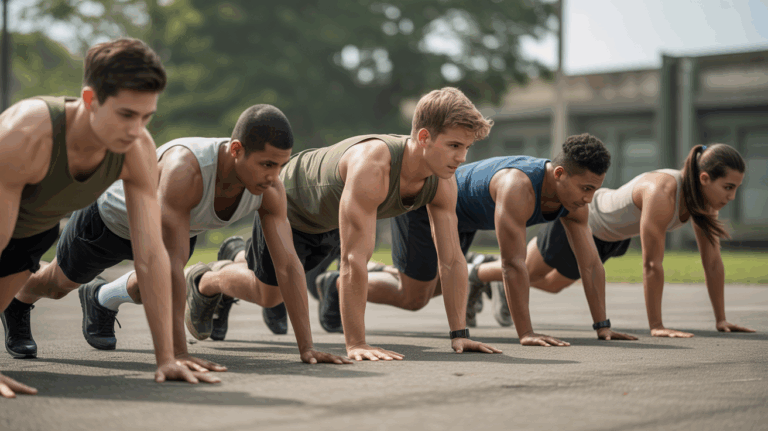 fitness militaire pleinair teamwork
