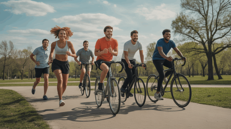 groupe divers course fitness