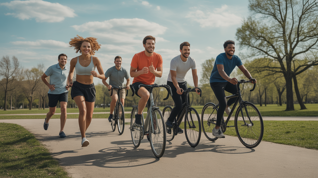 groupe divers course fitness