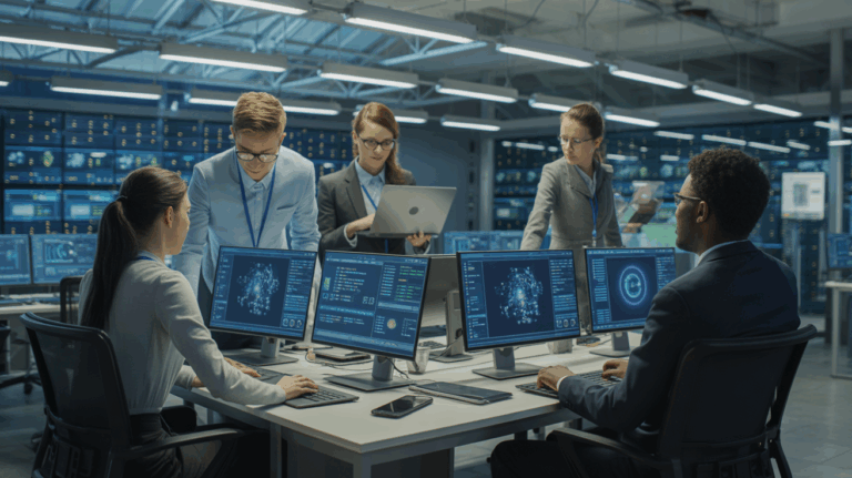 jeunes professionnels technologie futuriste