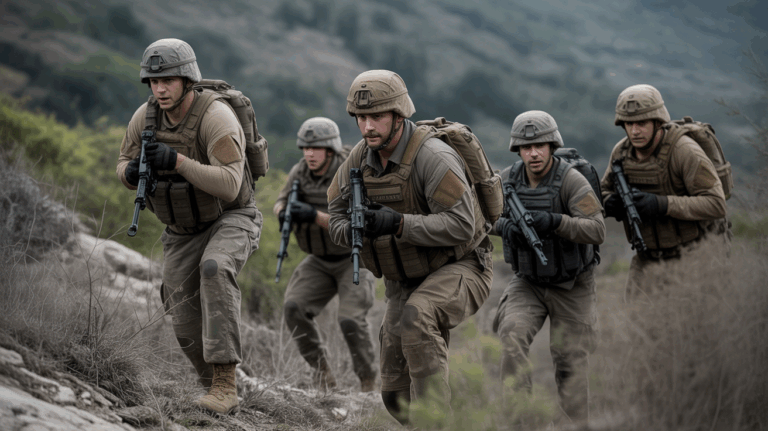soldats entrainement terrain difficile